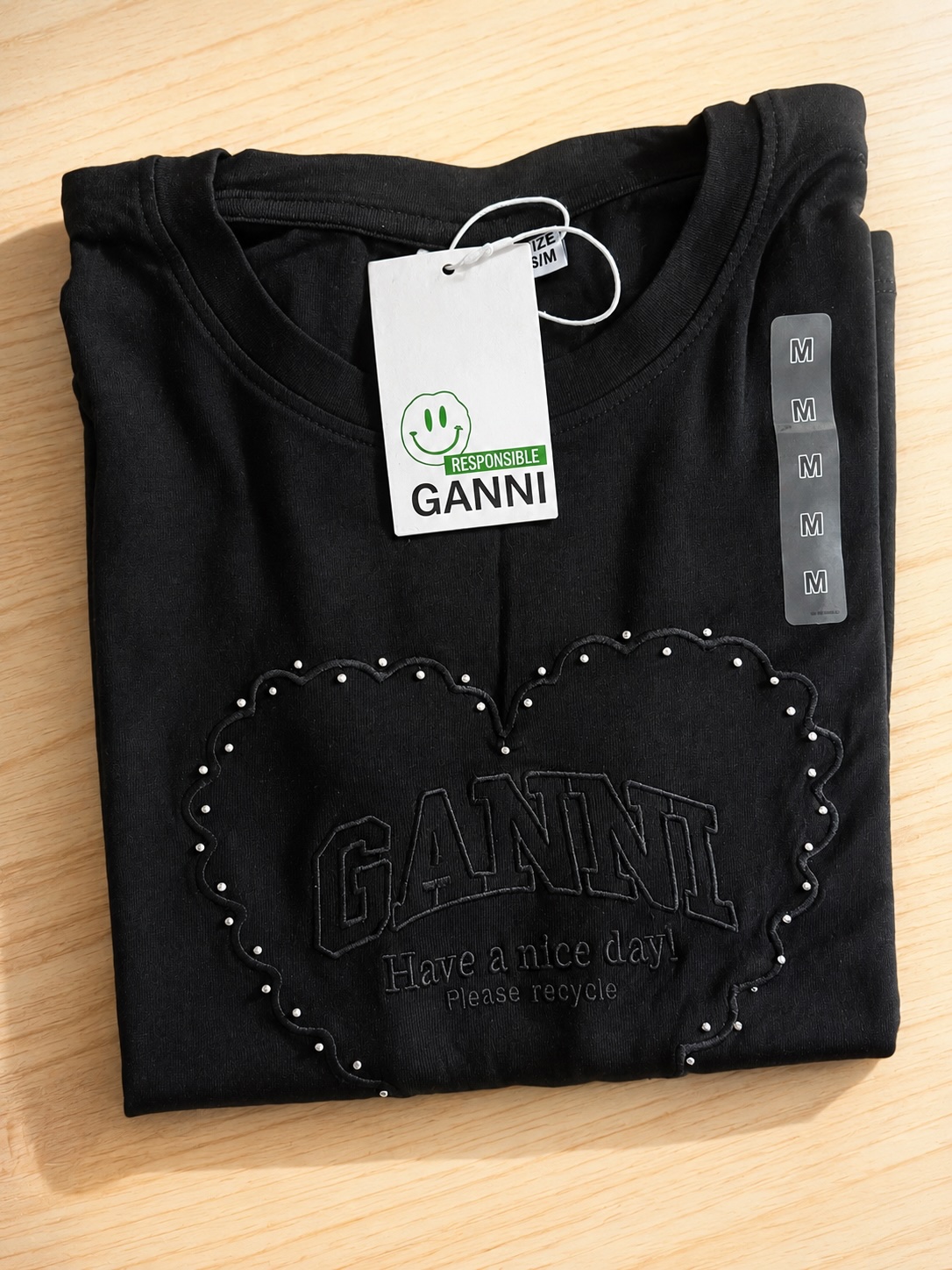 GANNI Rhinestones Heart Shirt view 2